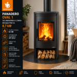 Panadero Oval 1 salamandra a lenha em aço preta 8,7 kW