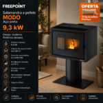 Freepoint Modo salamandra a pellets em aço preta 9,3 kW