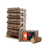 Heizfuxx Nestro XL Red briquetes de madeira dura 10 kg × 30 embalagens – palete 300 kg