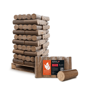 Heizfuxx Nestro XL Red briquetes de madeira dura 10 kg × 30 embalagens – palete 300 kg