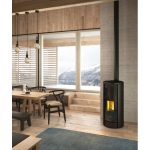 Freepoint Breeze salamandra a pellets em aço preta 9,1 kW com controlo automático