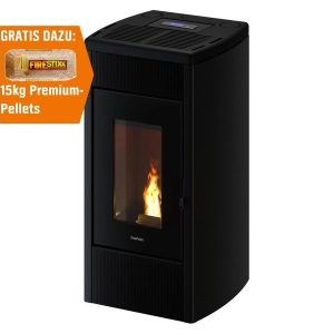 Freepoint Duke salamandra a pellets em aço antracite 14 kW com controlo automático