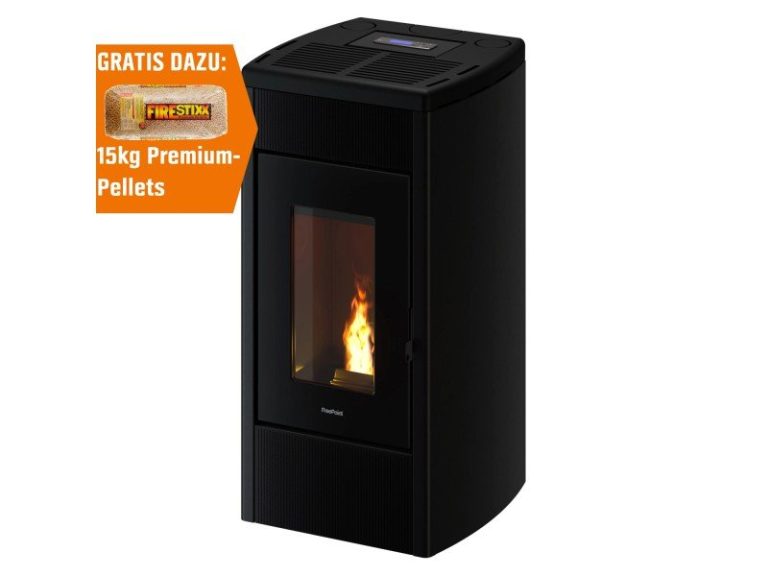 Freepoint Duke salamandra a pellets em aço antracite 14 kW com controlo automático