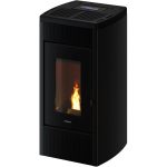 Freepoint Duke salamandra a pellets em aço antracite 14 kW com controlo automático