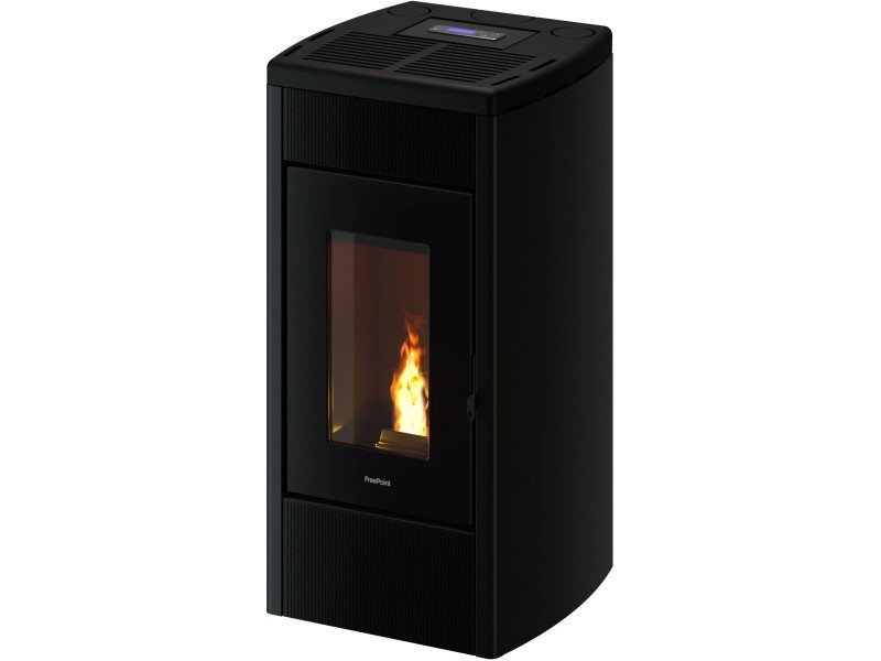 Freepoint Duke salamandra a pellets em aço antracite 14 kW com controlo automático
