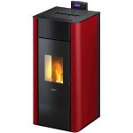 Freepoint Tesis salamandra hidro a pellets em aço Bordeaux 22,8 kW