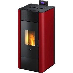 Freepoint Tesis salamandra hidro a pellets em aço Bordeaux 22,8 kW