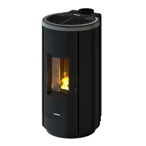Freepoint Chrome 7 salamandra a pellets em aço cinzento-titânio 7 kW