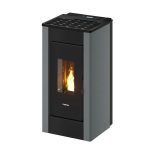 Freepoint Shar salamandra a pellets em aço cinzento-titânio 7 kW