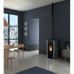 Freepoint Shar salamandra a pellets em aço cinzento-titânio 7 kW