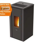 PEGASO Salamandra a pellets Vera em aço antracite 7 kW com controlo automático