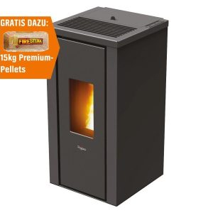 PEGASO Salamandra a pellets Vera em aço antracite 7 kW com controlo automático