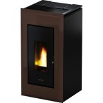 Freepoint Vega salamandra a pellets em aço castanho 10,5 kW com controlo automático