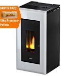 Freepoint Vega salamandra a pellets em aço branca 10,5 kW com controlo automático