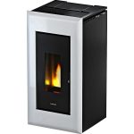 Freepoint Vega salamandra a pellets em aço branca 10,5 kW com controlo automático