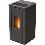 PEGASO Salamandra a pellets Vera em aço antracite 7 kW com controlo automático