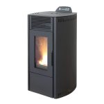 Rowi salamandra a pellets em aço preta 8,7 kW