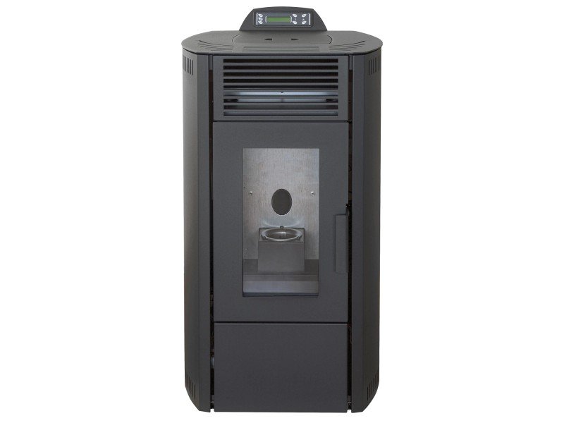 Rowi salamandra a pellets em aço preta 8,7 kW