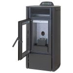 Rowi salamandra a pellets em aço preta 8,7 kW