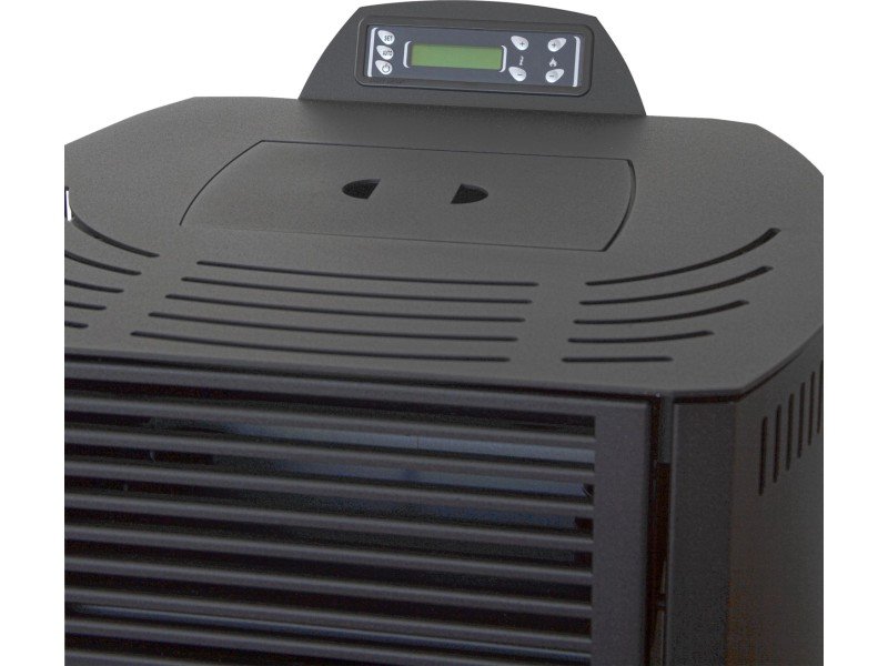 Rowi salamandra a pellets em aço preta 8,7 kW