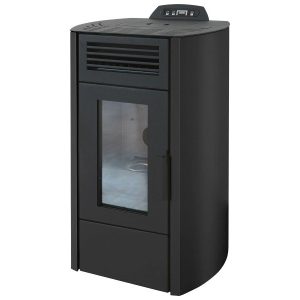 Rowi salamandra a pellets em aço preta 5,9 kW
