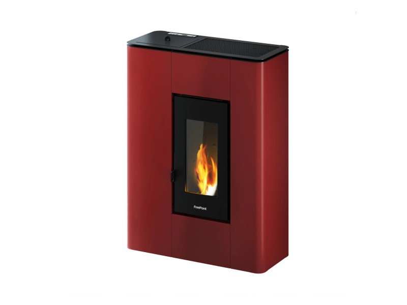 Freepoint Atri salamandra a pellets em metal Bordeaux 4,9 kW