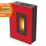 PEGASO Madison salamandra a pellets em aço Bordeaux 5,3 kW com controlo automático