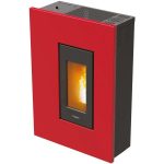 PEGASO Madison salamandra a pellets em aço Bordeaux 5,3 kW com controlo automático