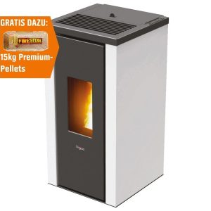 PEGASO Salamandra a pellets Vera em aço branco 7 kW com controlo automático