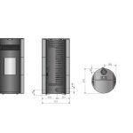 Justus Norta salamandra a pellets em aço taupe 8 kW com controlo automático
