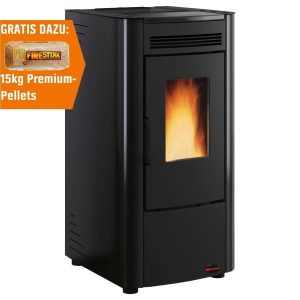 Firefix Ketty salamandra a pellets em aço preta 6,3 kW