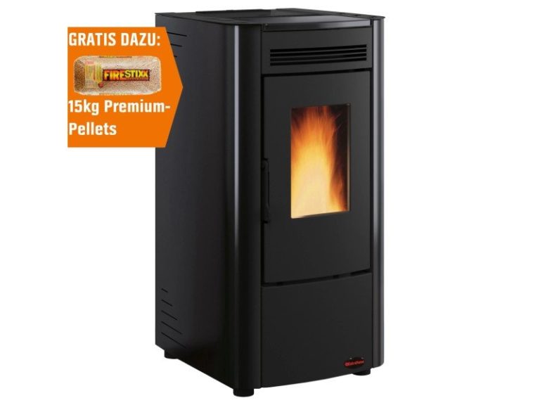 Firefix Ketty salamandra a pellets em aço preta 6,3 kW