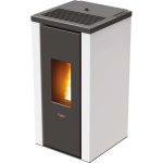 PEGASO Salamandra a pellets Vera em aço branco 7 kW com controlo automático