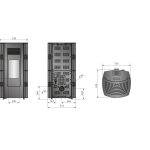 Justus Sia salamandra a pellets em aço preto-cinzento 8 kW com controlo automático