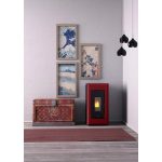 Freepoint Vega salamandra a pellets em aço Bordeaux 10,5 kW com controlo automático