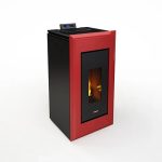Freepoint Vega salamandra a pellets em aço Bordeaux 10,5 kW com controlo automático
