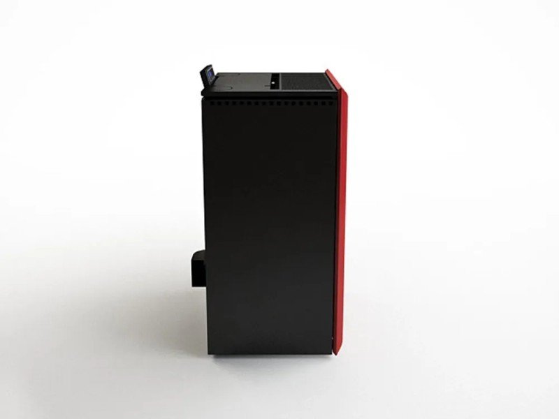 Freepoint Vega salamandra a pellets em aço Bordeaux 10,5 kW com controlo automático
