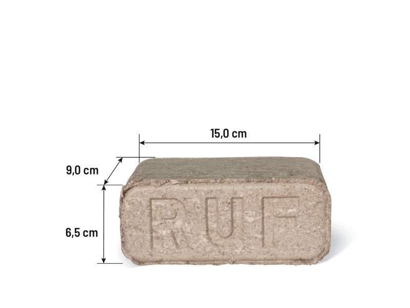 Heizfuxx RUF Original Red briquetes de madeira dura 10 kg × 96 embalagens – palete 960 kg