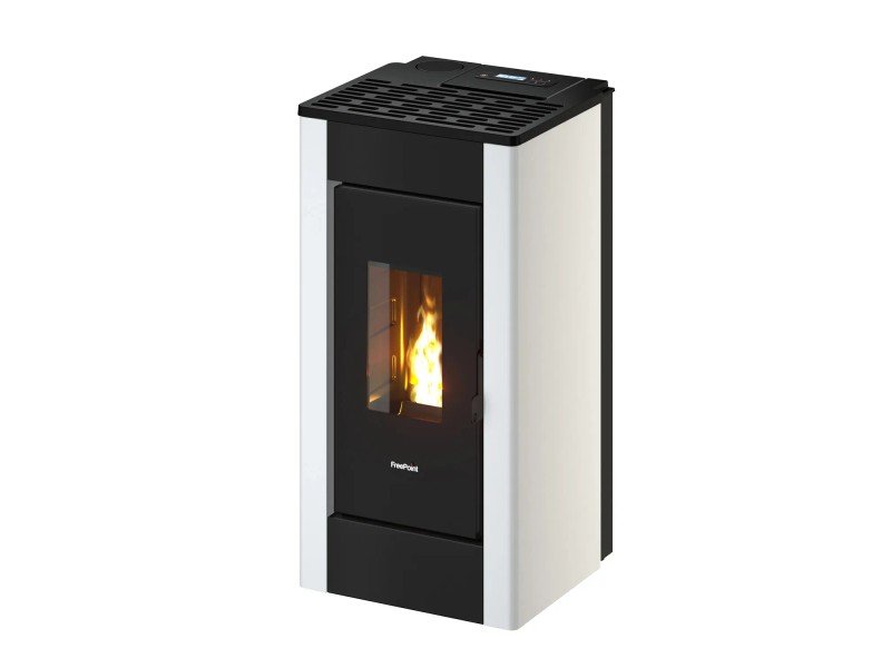 Freepoint Shar salamandra a pellets em aço branca 7 kW