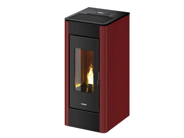 Freepoint INDA salamandra a pellets em aço Bordeaux 10,5 kW