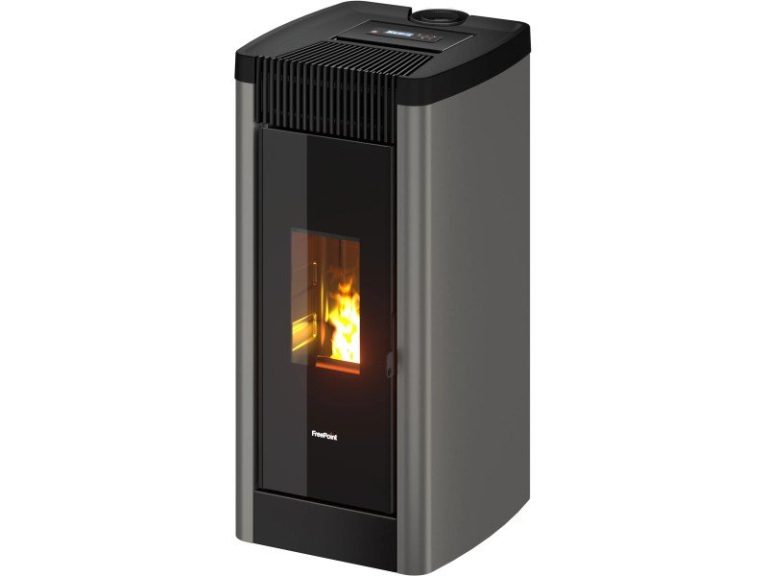 Freepoint STEE salamandra a pellets em aço titânio 8,5 kW com controlo automático