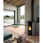 Freepoint STEE salamandra a pellets em aço titânio 8,5 kW com controlo automático