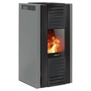Justus Sirkos Aqua 2.0 salamandra hidro a pellets em aço taupe 9,4 kW