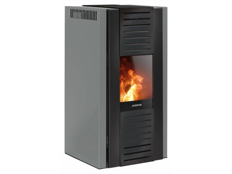 Justus Sirkos Aqua 2.0 salamandra hidro a pellets em aço taupe 9,4 kW