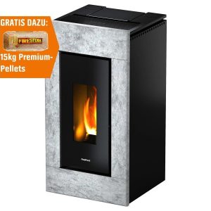Freepoint Vega salamandra a pellets em pedra natural 10,5 kW com controlo automático