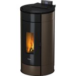 Freepoint Globe salamandra a pellets em aço castanho 10,5 kW com controlo automático