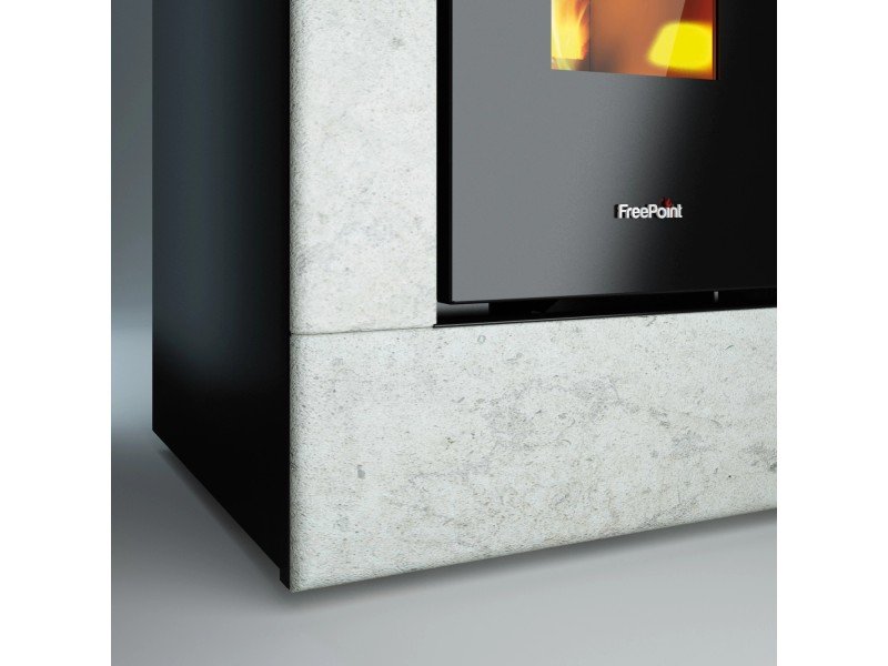 Freepoint Vega salamandra a pellets em pedra natural 10,5 kW com controlo automático