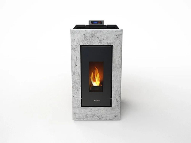 Freepoint Vega salamandra a pellets em pedra natural 10,5 kW com controlo automático
