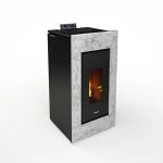 Freepoint Vega salamandra a pellets em pedra natural 10,5 kW com controlo automático