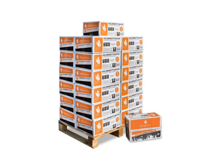 Heizfuxx Nestro M briquetes de faia/madeira dura em caixa – 2 caixas de 12 kg – 24 kg